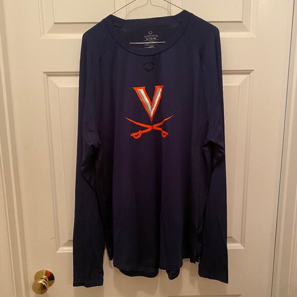 Virginia UVA Cavaliers Baseball Team Issued EvoShield Blue L/S T-Shirt XL - Picture 1 of 3